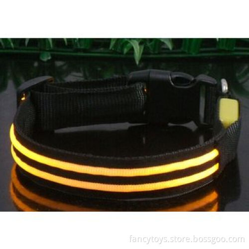 LED double optical fibers flashing collar